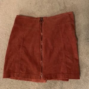 FOREVER 21 RIBBED ZIP-UP SKIRT